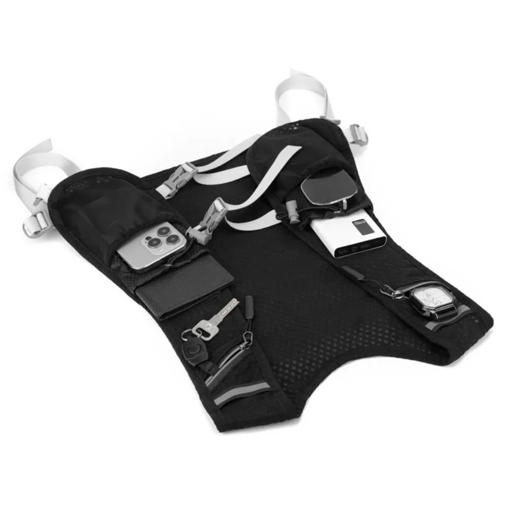 Gilet da Corsa Multi-tasche con Idratazione, Design Riflettente Traspirante, Zaino da Ciclismo Unisex, Marsupio da Escursionismo con Porta Telefono