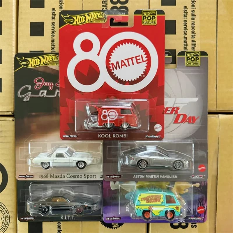 2025 Hot Wheels Premium Pop Culture 1:64 Diecast Aston Martin mazda Kool Kombi Mystery Machine Modello di auto da collezione Giocattoli per bambini
