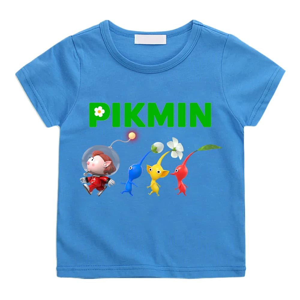 Pikmin and Captain Olimar Tshirts Cotton Tee-shirt Spring Summer Boys Girls T-shirts Baby Little Kids Clothing Funny Loose Tops