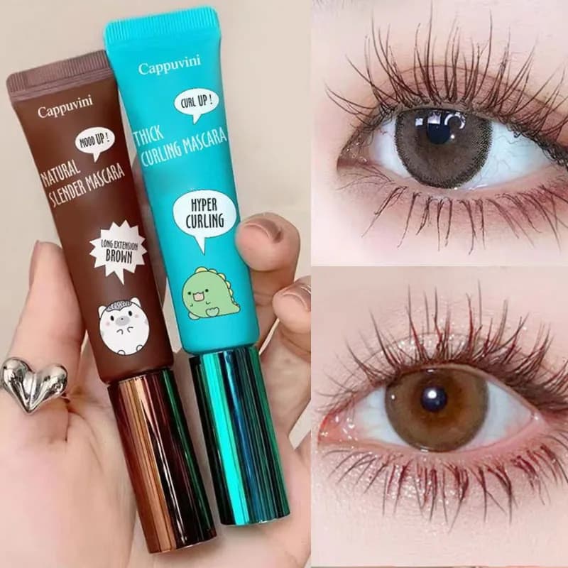 Slimming and Volume Mascara Set - Brown and Black Mascara Set,Waterproof and Long-Lasting Curl Non-smudge Eyelash Makeup Mascara