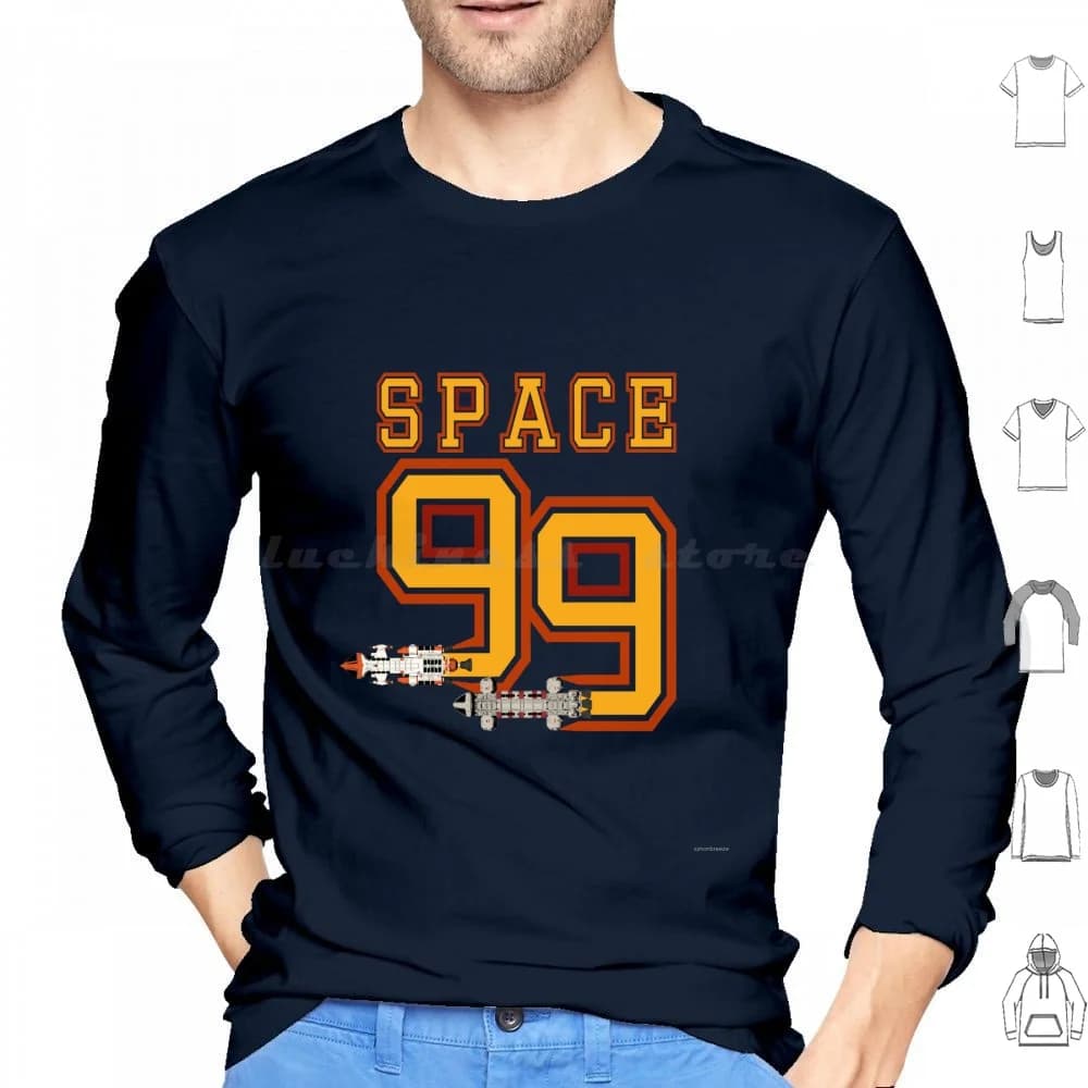 Team Space 99 Felpa con cappuccio in cotone a maniche lunghe Space 1999 Fanart Classic Retro Modern Movie Fun Nerd Geek Geeky Cultura popolare Pop