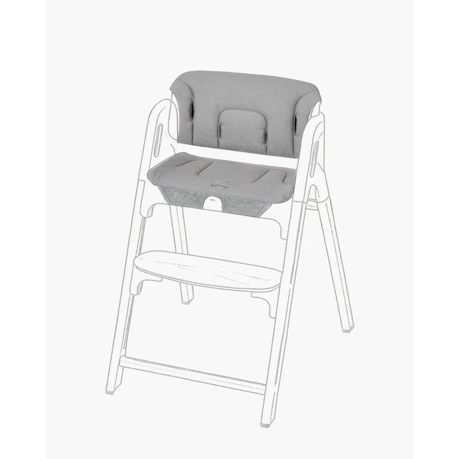 Set cuscino e schienale per seggiolone - Supporto ergonomico per sedie Dinerpal Cuscino sedile grigio lavabile in lavatrice con design antiscivolo
