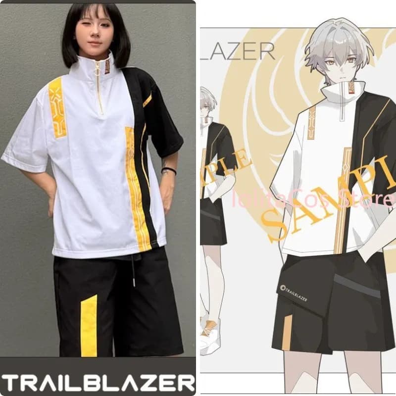 Honkai：Star Rail Caelus Trailblazer Original Clothes Shorts T-shirt Fashion Top Women Birthday Gift Comic Con Cosplay Costume