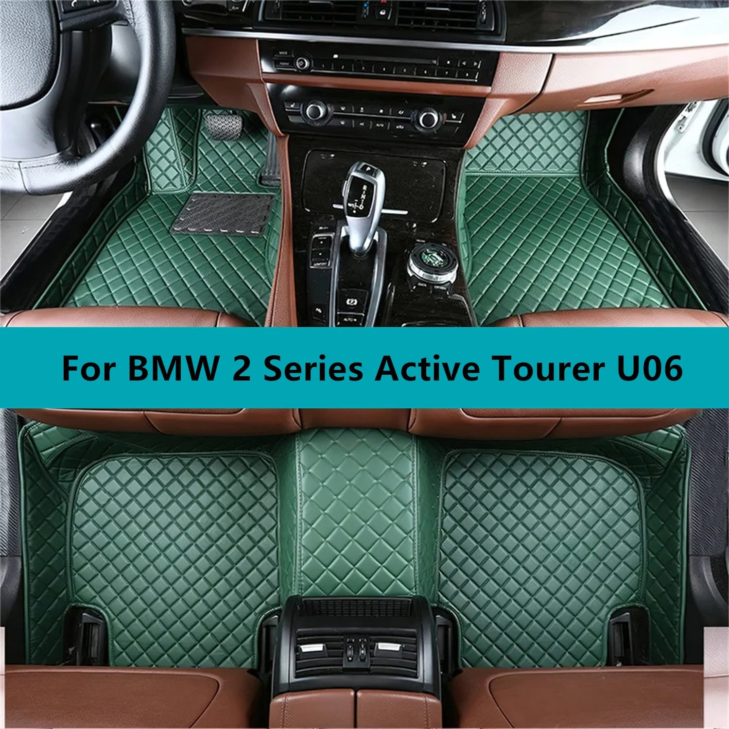 Tappetini per auto per BMW Serie 2 Active Tourer U06 2023 2024 2025 2026 Set completo Tappetini per auto impermeabili per tutte le stagioni in pelle