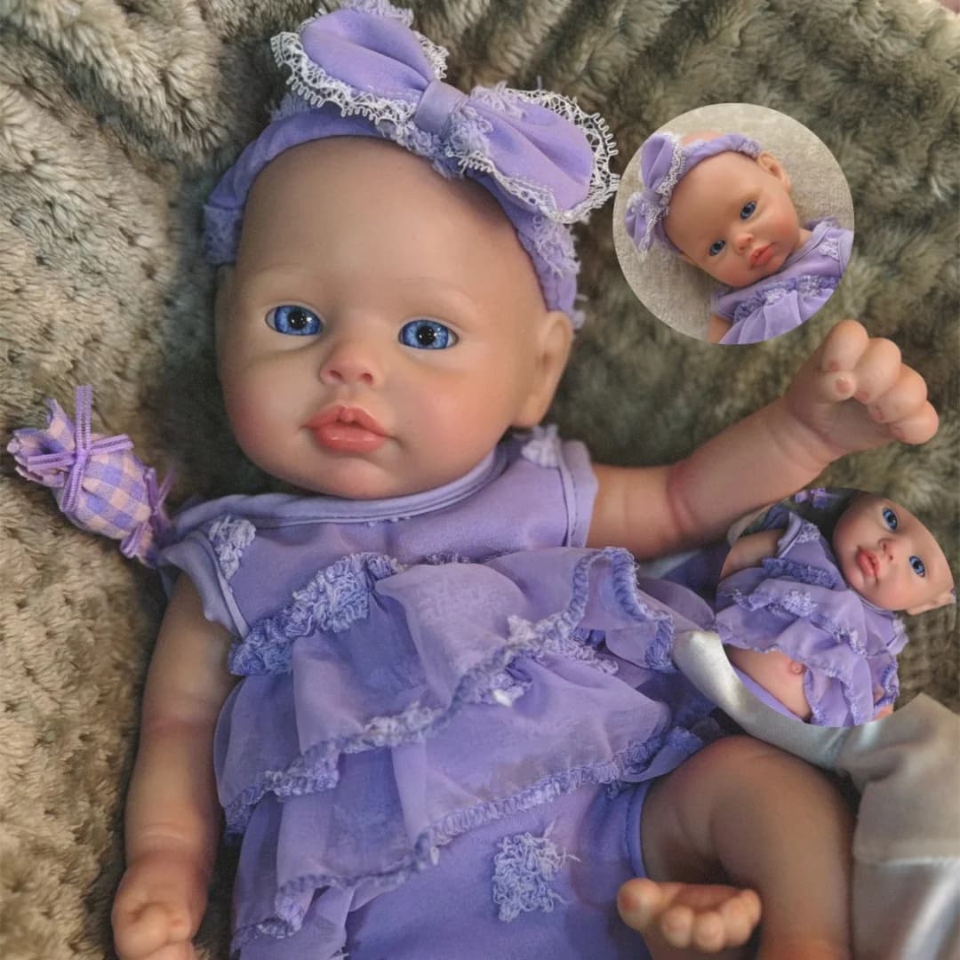 Occhi aperti 33 cm possono essere lavabili per tutto il corpo in silicone solido Bebe Reborn Girl con bambole Reborn realistiche in pelle dipinta a mano
