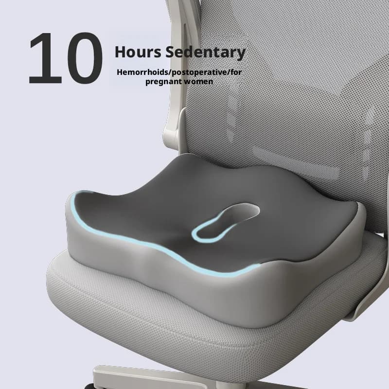 Cuscino in Memory Foam per Sedia, Sollievo dal Dolore al Coccige e Sciatica, Comfort per Sedia da Ufficio e Sedile Auto, Antiscivolo, Ortopedico