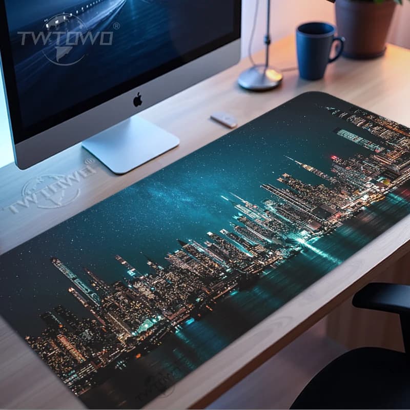 Night City Samurai Mouse Pad Gamer printon demand New HD Large Mousepad XXL keyboard pad Natural Rubber Soft Table Mat