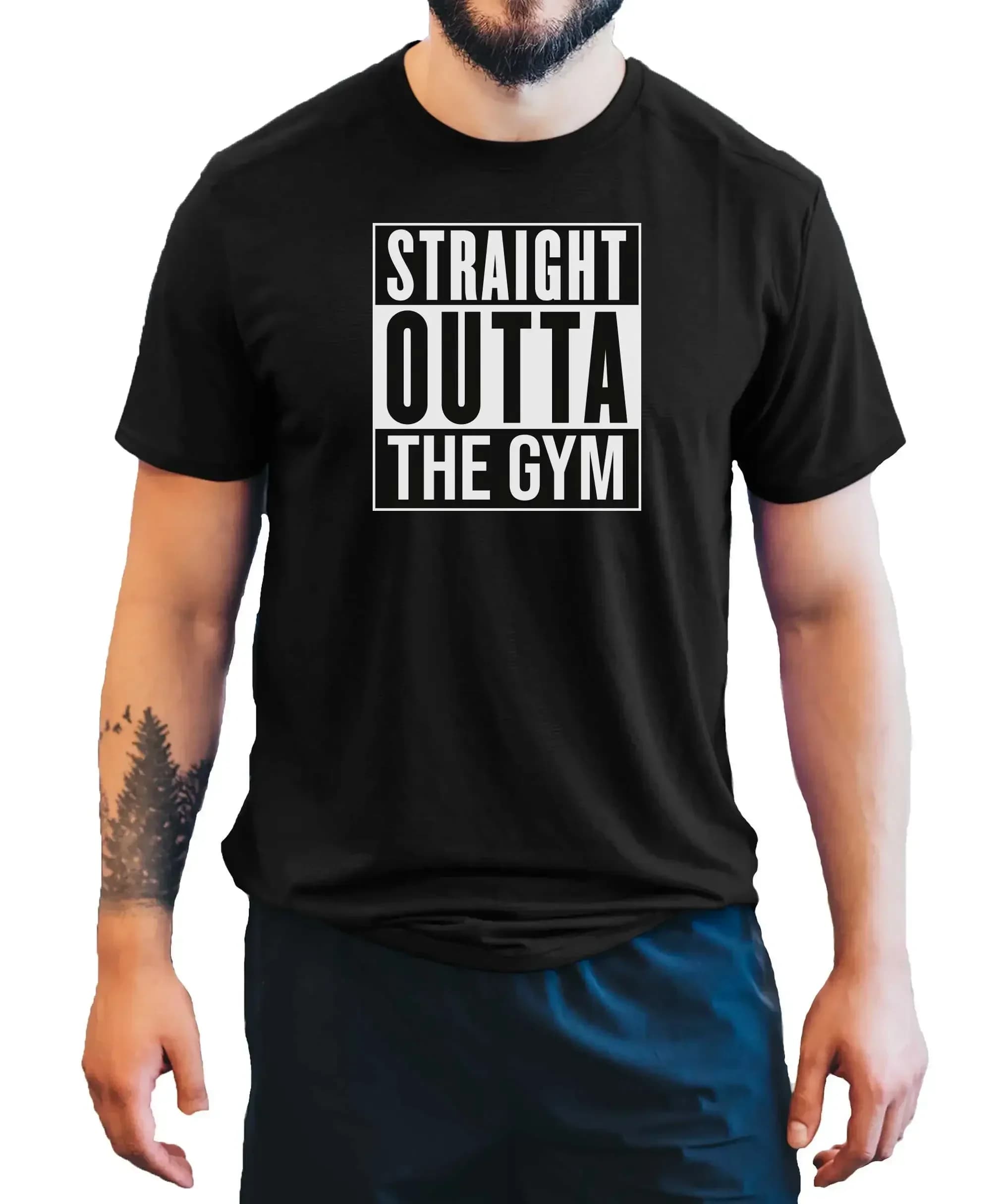 Straight Outta The Gym Men s T Shirt Fitness Top Training Bodybuilding