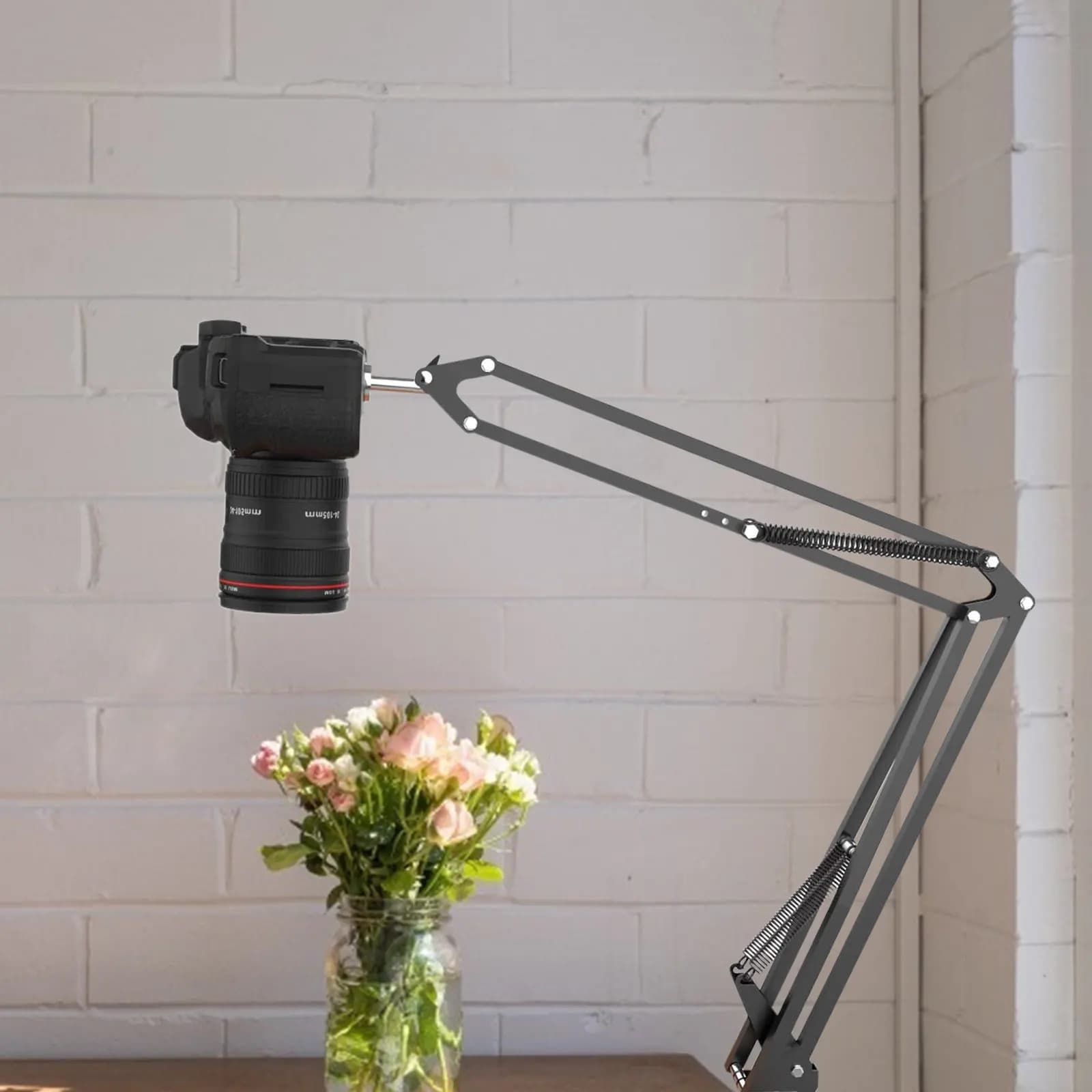 Webcam Stand Adjustable Foldable Suspension Boom Scissor Arm Desktop Clamp Mount Metal Holder for Webcam Action Camera Stable