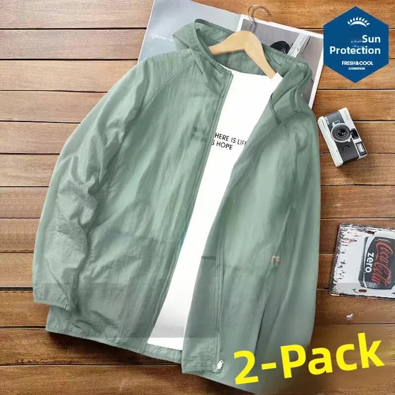 Giacca casual da uomo estiva ultrasottile in seta ghiacciata, traspirante, per esterni, con protezione solare, stile giapponese alla moda