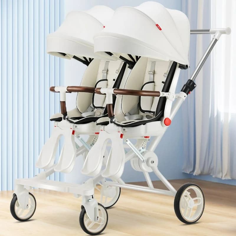 Doppia carrozzina portatile passeggino gemellare passeggino passeggino pieghevole passeggino a quattro ruote passeggino gemellare
