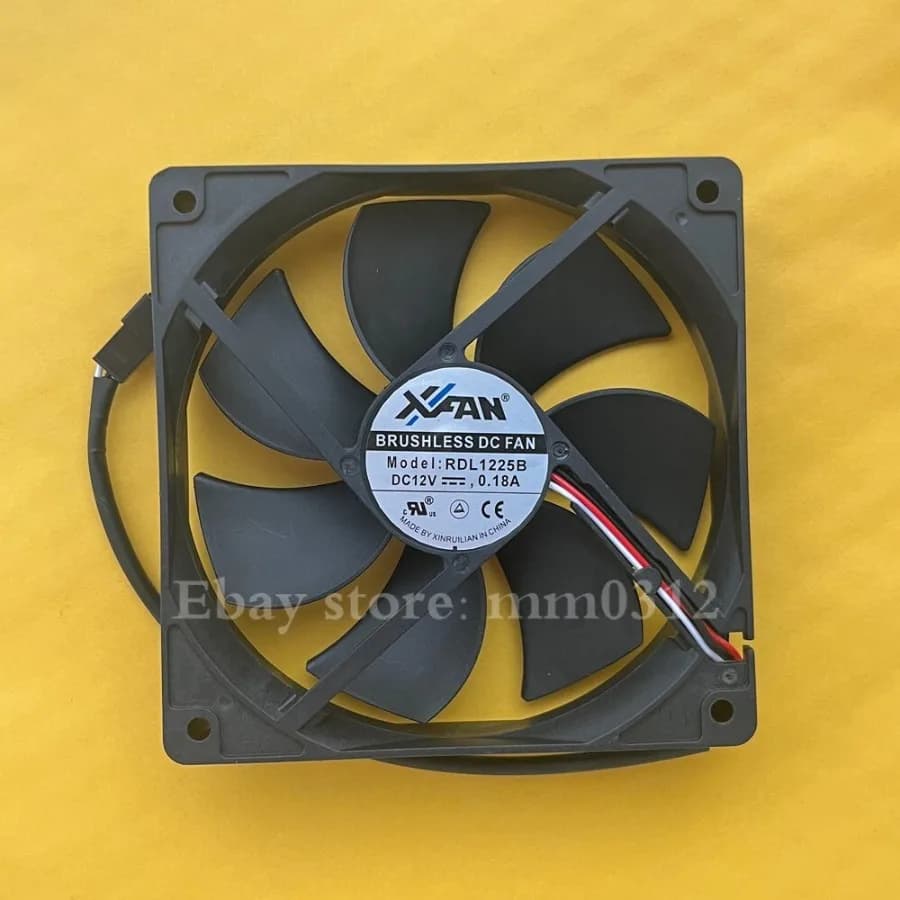 For XFAN RDL1225B 12025 12V 0.18A 12CM 3-Pin Dual Ball Cooling Fan