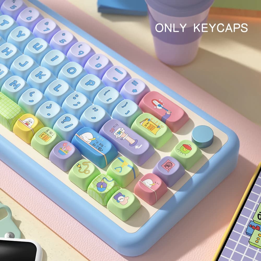 Set di 145 Tasti per Tastiera Meccanica Anime, Profilo MOA, Keycaps Personalizzati in PBT con Sublimazione, per Switch Cherry MX, Tasto Spazio MCA 7U, Kit Fai-da-Te