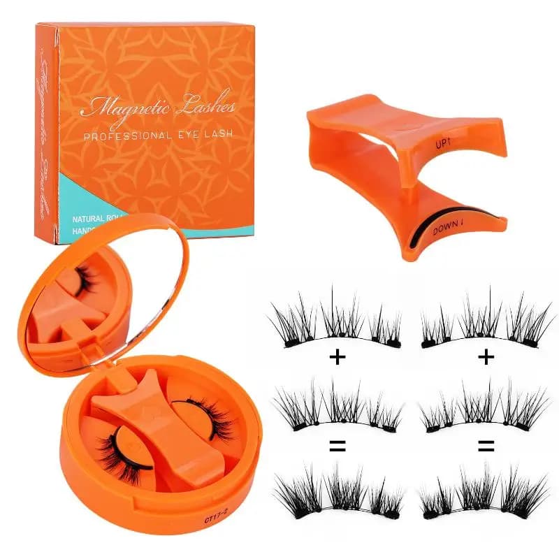 Set di Ciglia Magnetiche 3D Naturali Riutilizzabili Senza Colla Applicazione Rapida con Scatola Portaoggetti per Trucco Diurno