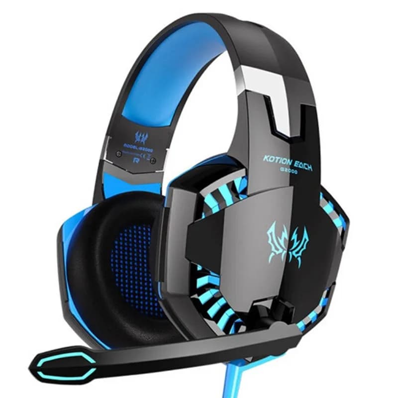 KOTION EACH G2000 Gaming Headset Stereo Hifi Game Headphones with Mic LED Light Gamer Earphone for PC Computer Gamer PS4 XBOX