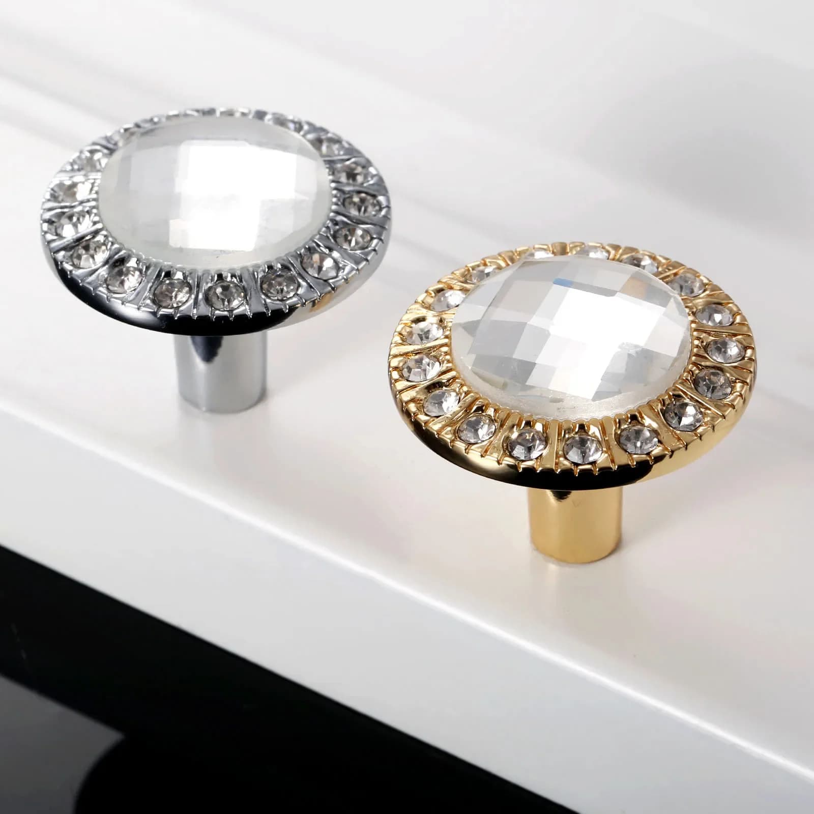 31mm in lega di zinco vetro cristallo strass manopola per mobili cassetto armadio armadio porta comò tira maniglia maniglie per guardaroba manopole