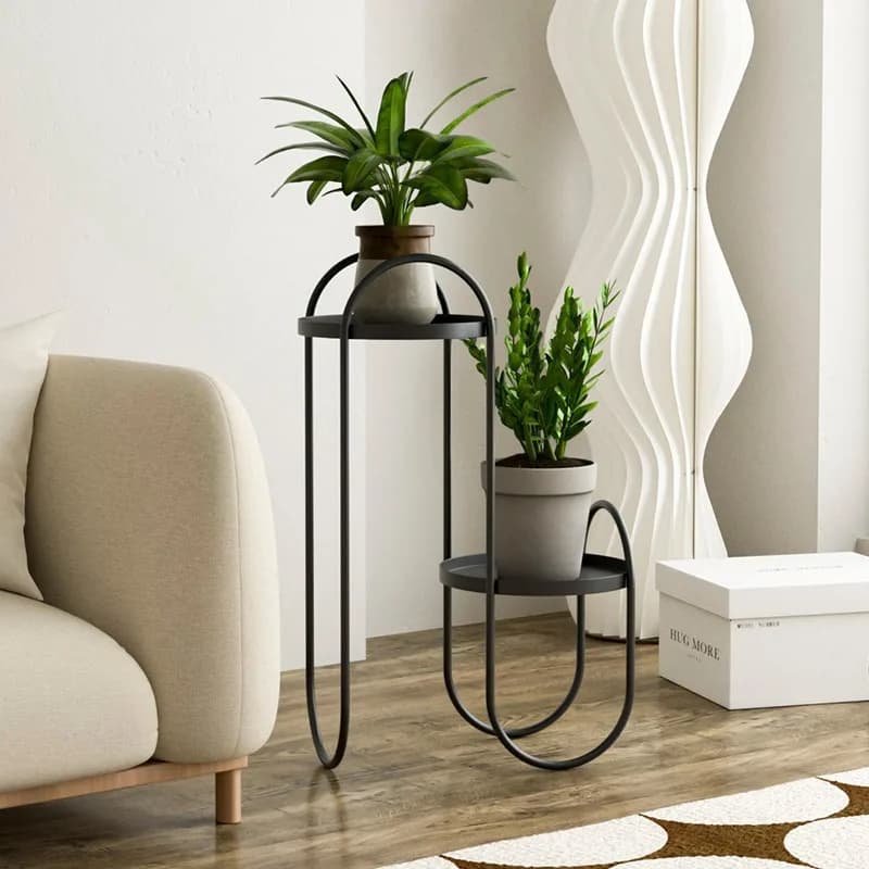 Supporto per Piante da Terra Moderno Nordico in Ferro, Scaffale Decorativo Multilivello per Soggiorno, per Piante Verdi in Vaso e Succulente