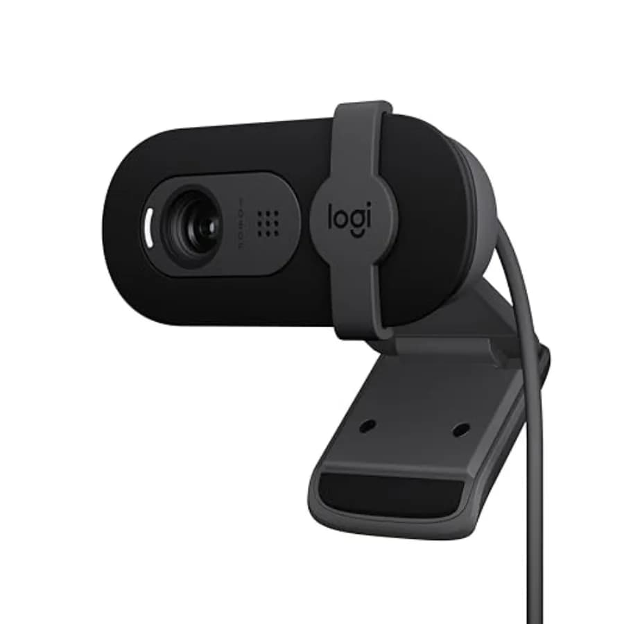 Webcam Brio 101 Full HD per Riunioni, Streaming, Desktop, Laptop, PC - Microfono Integrato, Otturatore, Compatibile con Zoom, Microsoft Teams