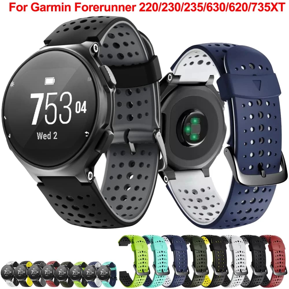 Silicone Replacement Watch Wrist Strap For Garmin Forerunner 220/230/235/630/620/735XT & Approach S20/S5/S6 Smart Watch Bands