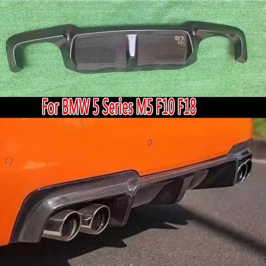 For BMW 5 Series M5 F10 F18 2010-2016 Carbon Fiber Car Rear Bumper Diffuser Rear Splitters Spoiler Back lip Car Accessories