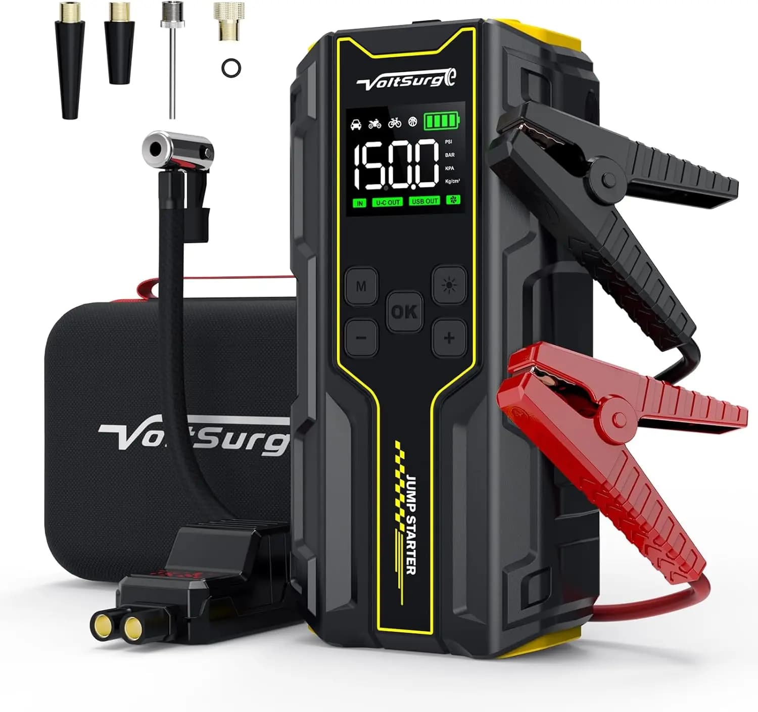 Avviatore portatile da 12 V per auto, display LCD, motori a gas fino a 8,0 litri, batteria al litio D03