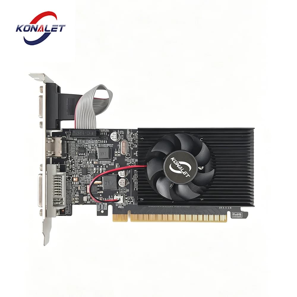 Scheda Grafica KONALET GT210 1GB HDMI VGA DVI Low Profile GPU per PC Desktop Ufficio Video Doppio Display