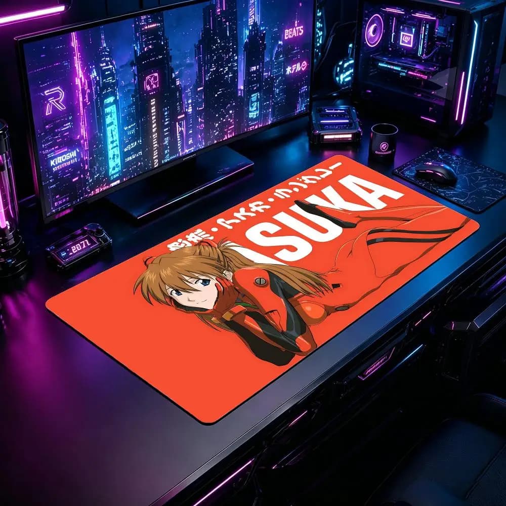 Tappetino per Mouse da Gaming Neon Genesis Evangelion XXL Grande Tappetino da Scrivania Antiscivolo in Gomma Esteso per PC e Laptop