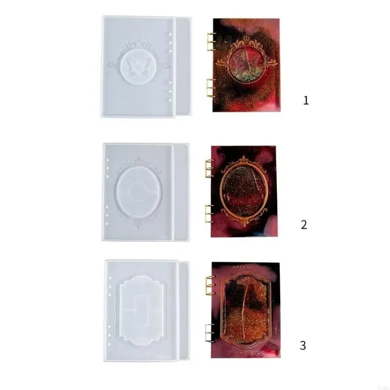 R3MC DIY Notebook Mold Crystal Epoxy Resin Mold Loose Leaf Diary Book Cover