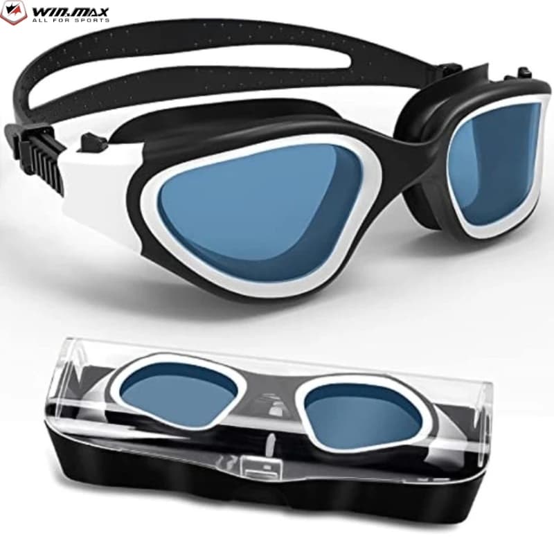 WIN.MAX Polarised Swimming Goggles with Anti Fog and UV Protection Comfort Professional Swimming Goggles with Mirror/Smoke Lens