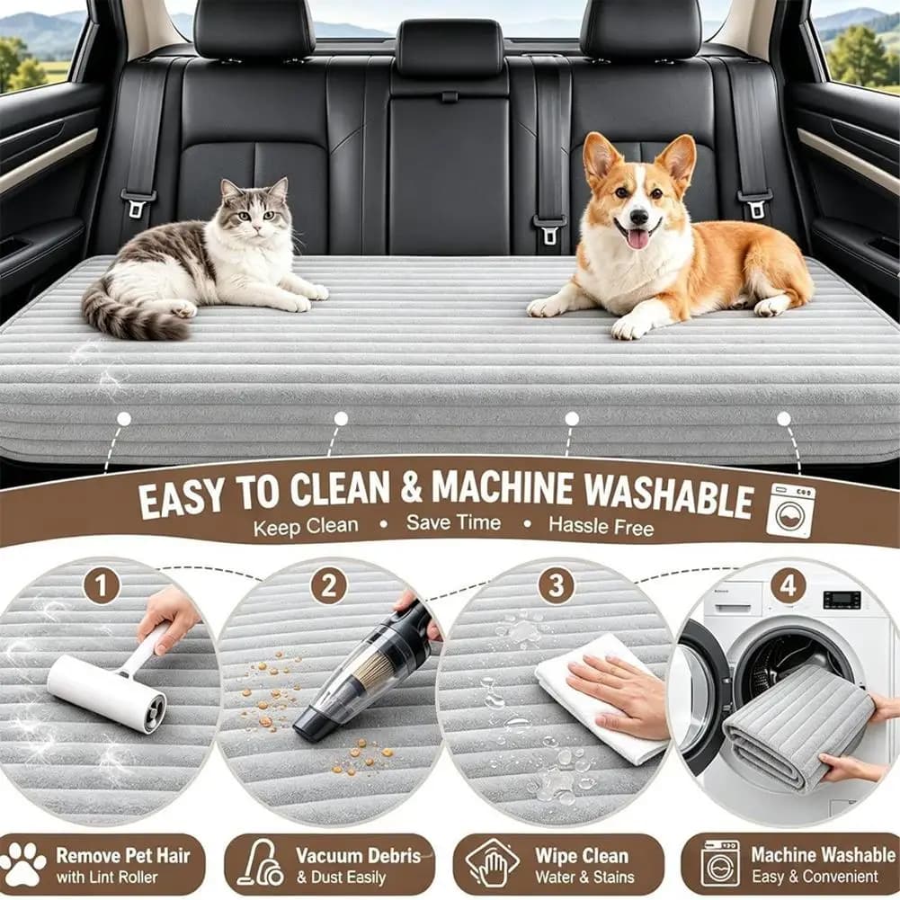 Car Rear Seat Pet Cover Dog Mat Waterproof Nonslip Backseat Protector Hammock Vehicles Suv Sedan Truck Travel Pet Bed Cushion