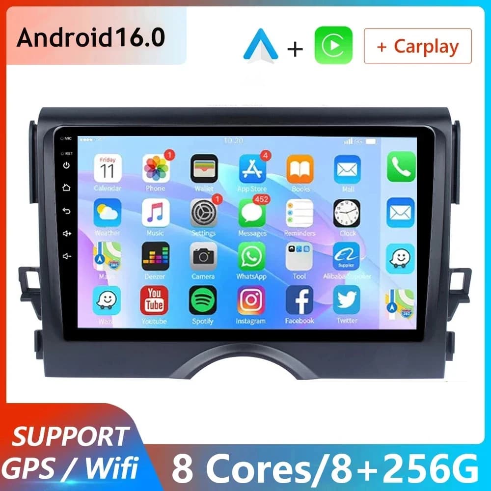 Autoradio Android 16 da 9 pollici per TOYOTA REIZ Mark X 2009-2015, lettore multimediale per auto, Carplay, touchscreen, navigazione GPS
