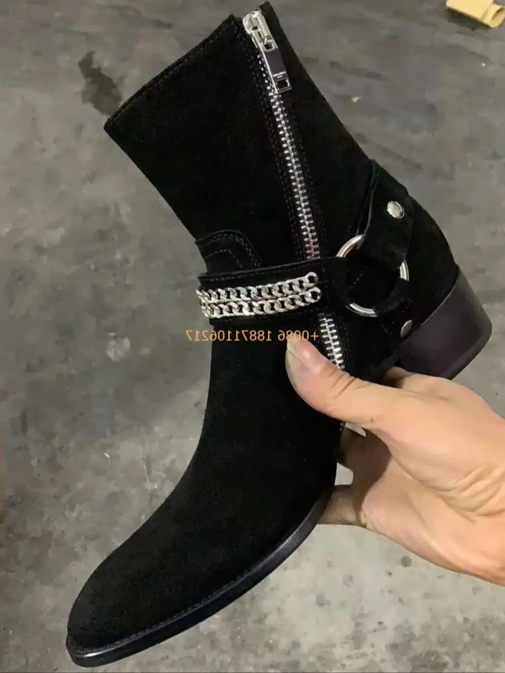 Stivali Chelsea da Uomo in Vera Pelle Stile Britannico, Nuovi Stivaletti Sportivi Casual con Punta Affusolata, Moda Streetwear, Stivali Corti con Catena, Stile Western