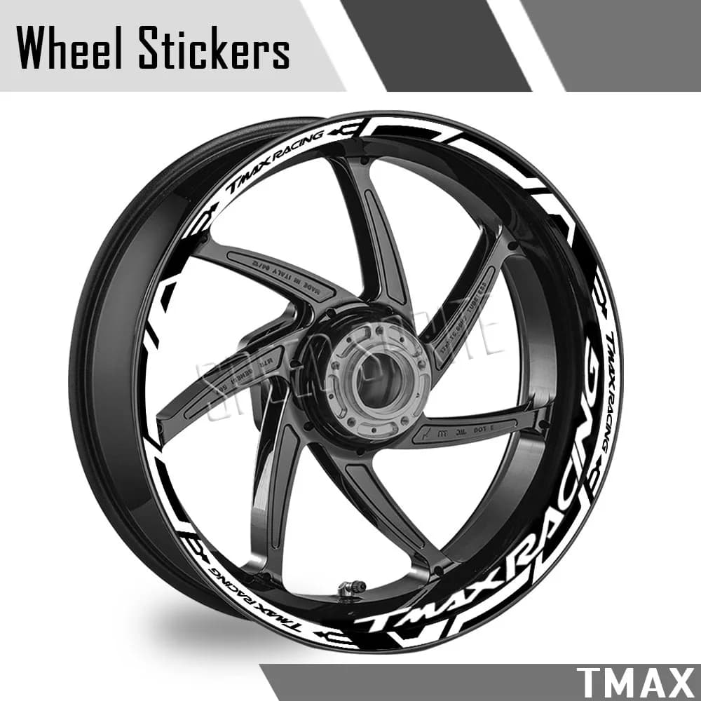 Riflettente TMAX Ruota Del Motociclo Adesivo Scooter Rim Decal Stripe Nastro Accessori Impermeabile Per YAMAHA Tmax500 530 560 tmax530