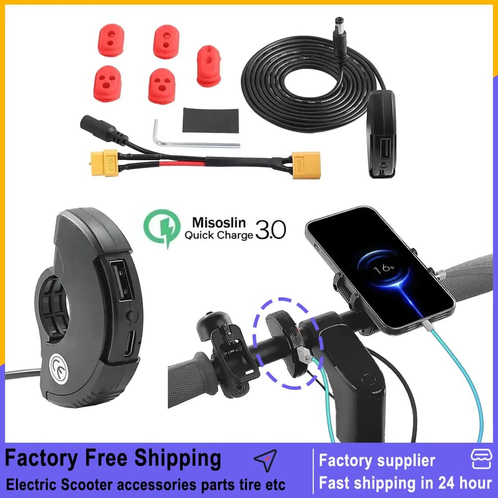 Adattatori per caricabatterie USB a ricarica rapida per caricabatterie mobili per scooter elettrico Ninebot Max G2 Spina per connettore presa porta XT60 Parte