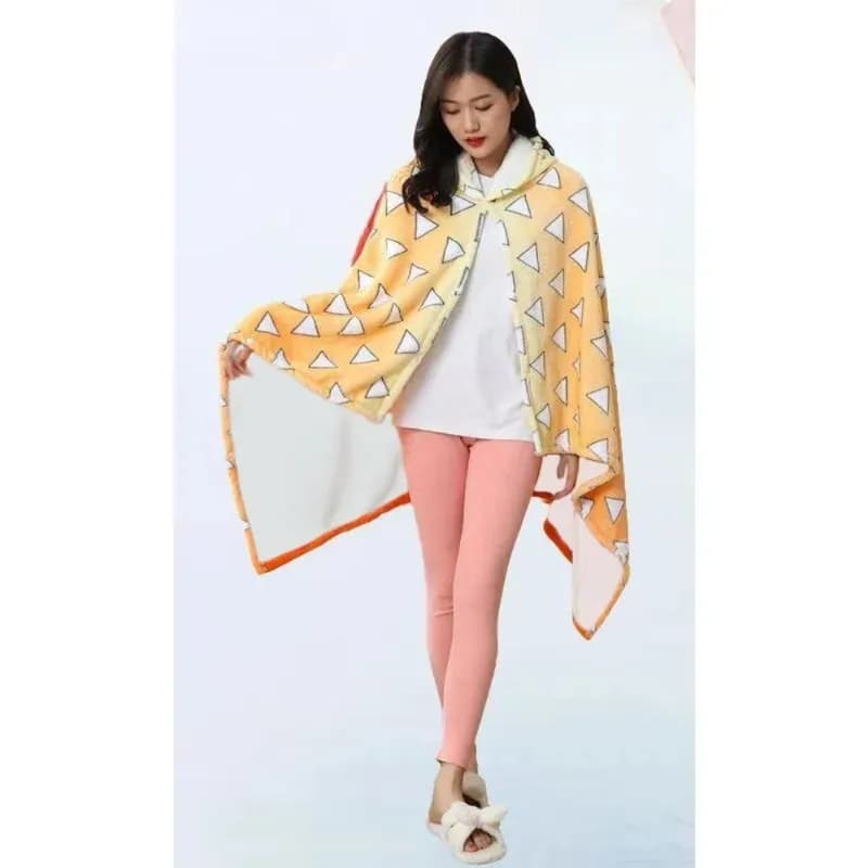 Anime Demone Slayer Coperta degli scacchi Kimetsu Yaiba Cosplay Prop Shinobu Pigiama da donna Accappatoio di flanella per adulti