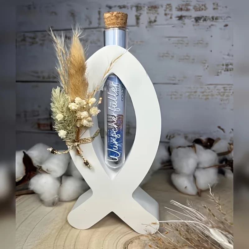 Stampo in resina fai da te, set di stampi in silicone idrofilo a forma di pesce geometrico con provetta, stampo in silicone per decorazioni portacandele in gesso