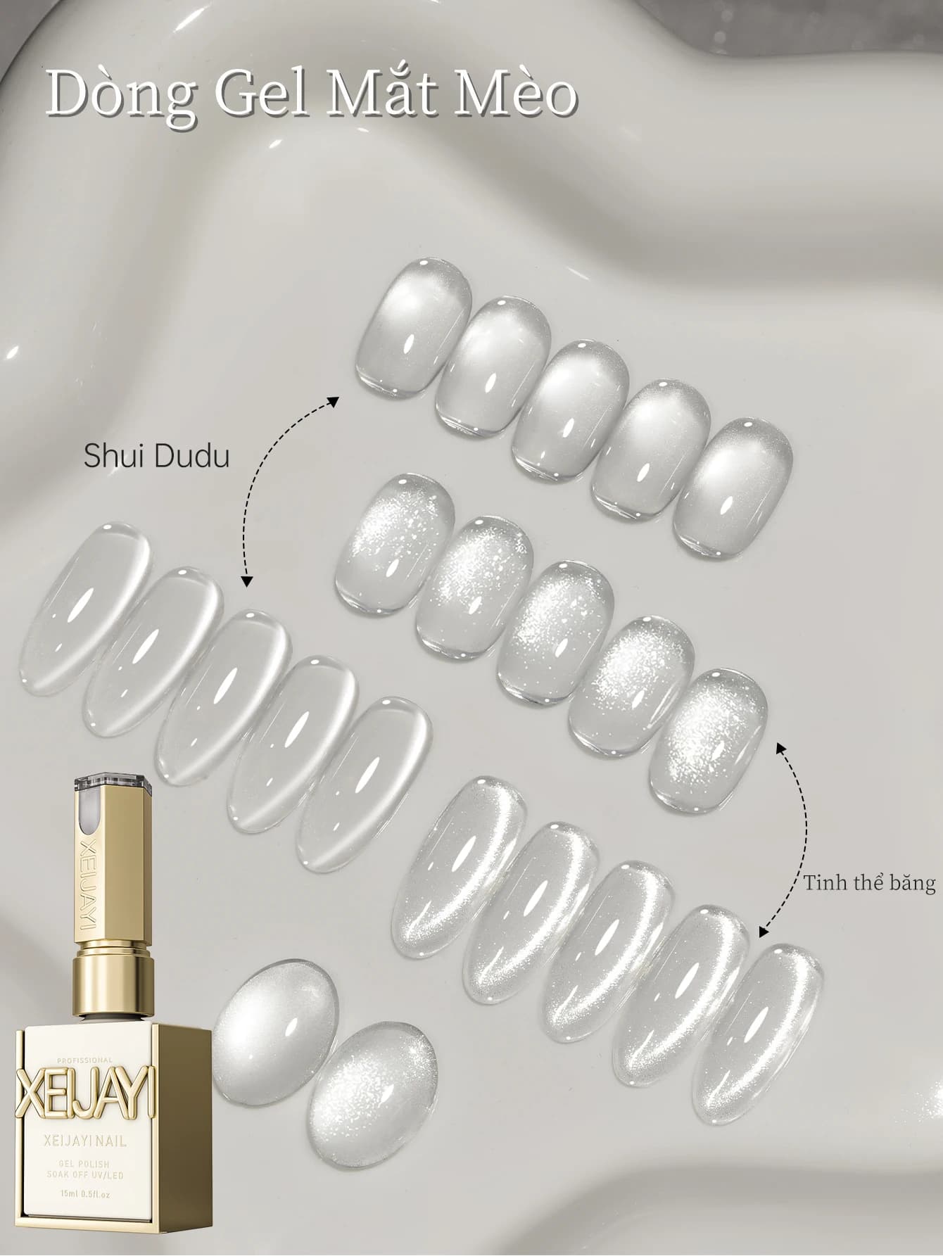 15ML shui Dudu e set di gel per unghie Cat Eye in cristallo di ghiaccio semi permanente per unghie che ammollo UV LED per salone di bellezza fai da te