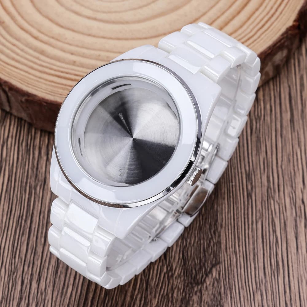 Cassa per orologio in ceramica da 39 mm Cover posteriore in acciaio inossidabile per movimento al quarzo 1l45 515 Parti di riparazione di ricambio per orologio Quadrante da 29,5 mm Fai da te