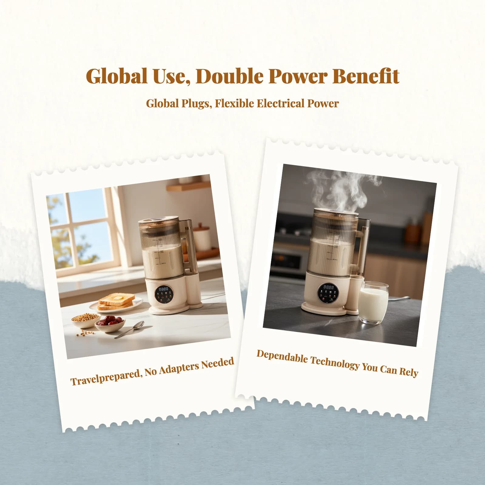 Glass blender, silent, self-cleaning, 500W, for kitchen