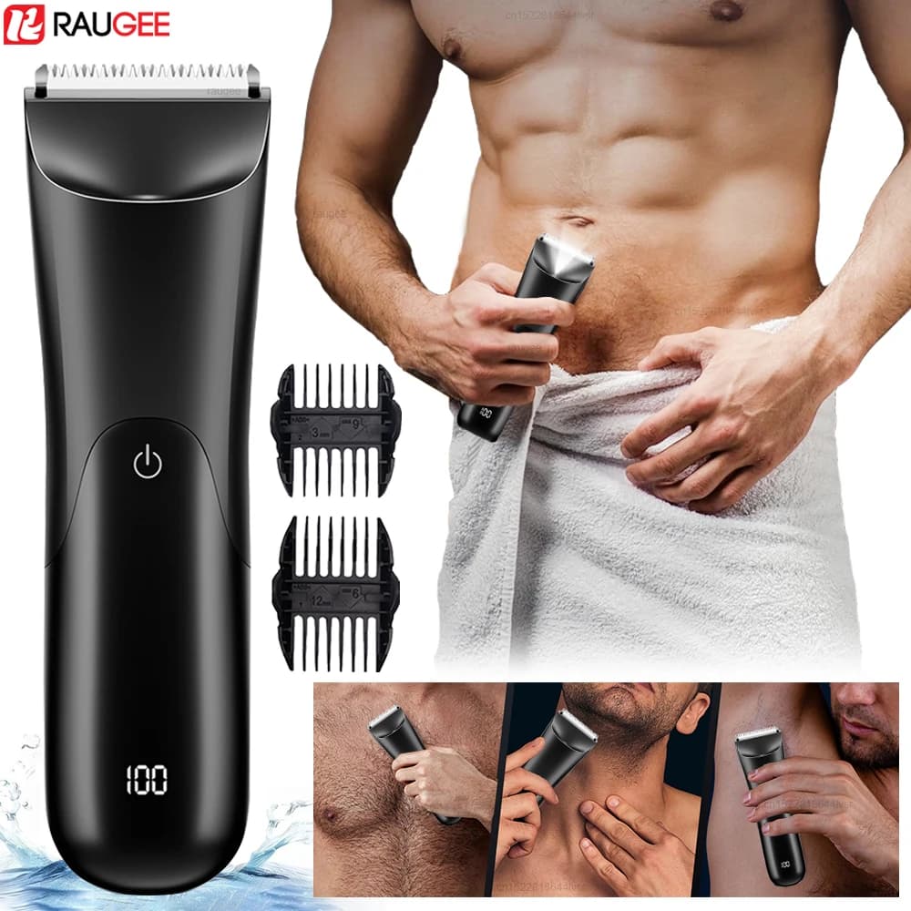 Epilatore per Uomo, Rasoio Elettrico per il Corpo, Macchina per la Rimozione dei Peli Ricaricabile, Trimmer per Corpo, Bikini, Gambe, Braccia e Barba