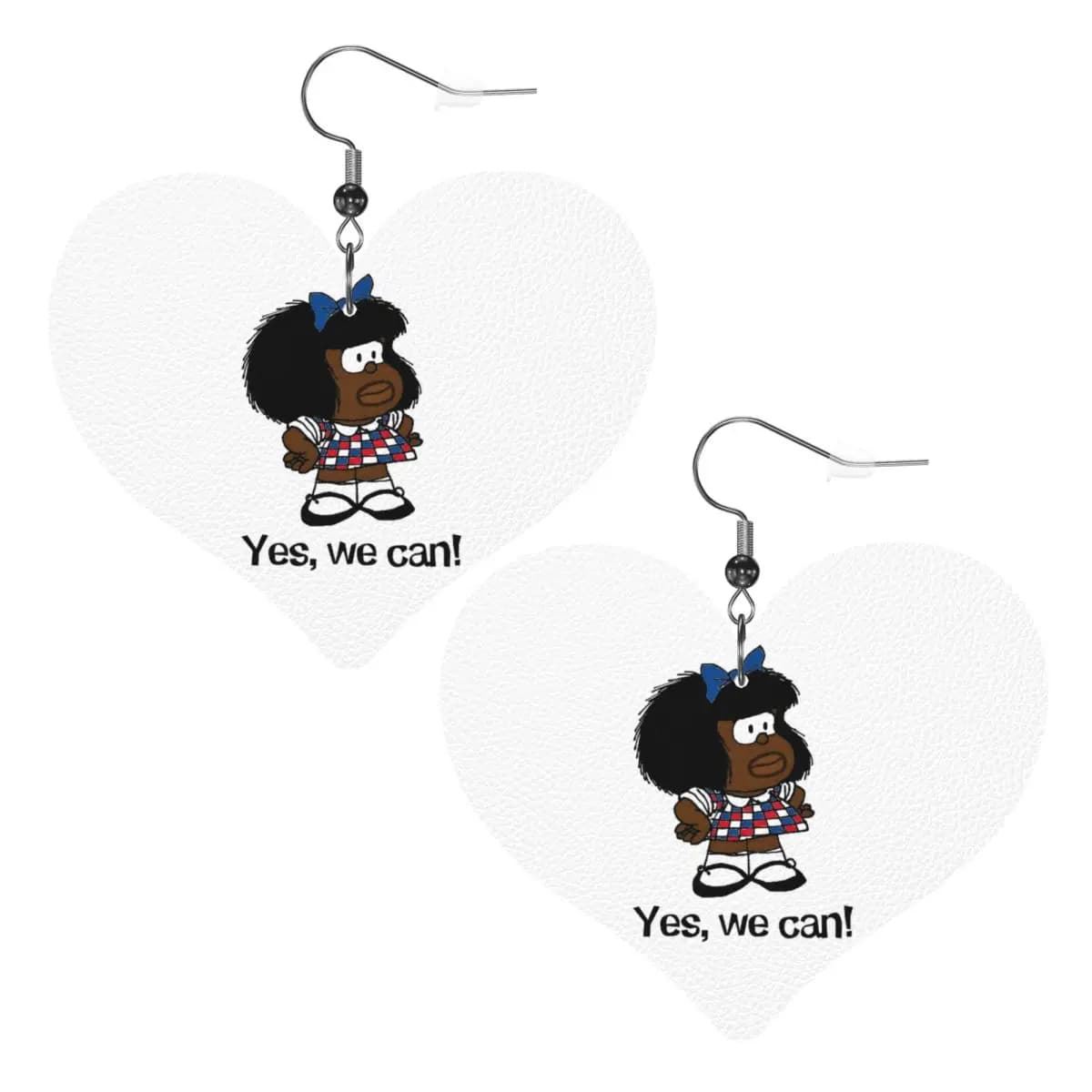 Orecchini in pelle personalizzati Anime Mafalda per donna Cartoon Quino Manga Orecchini pendenti a goccia Accessori per gioielli