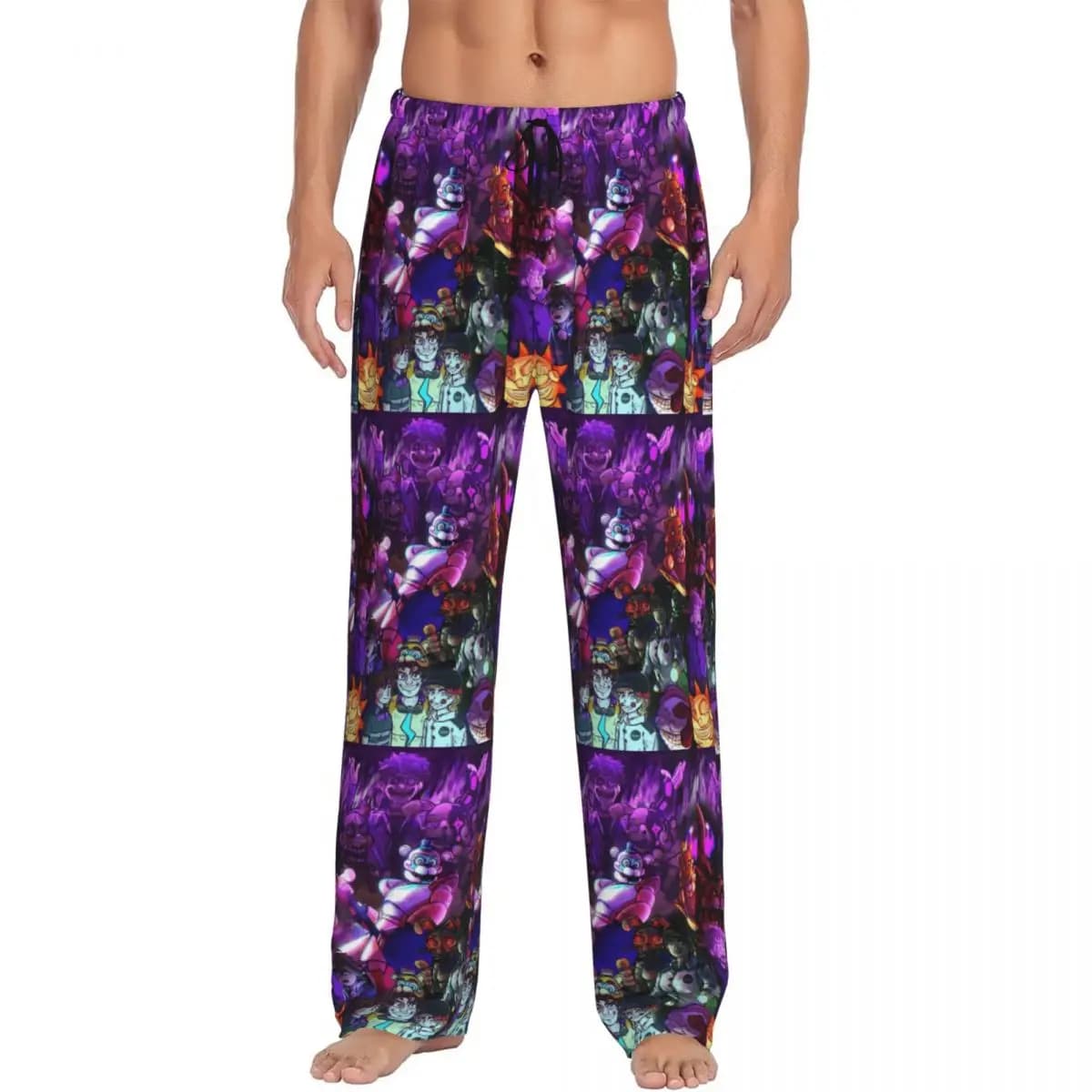 Pantaloni da pigiama FNAF con cinturino a molla personalizzati Indumenti da notte da uomo Cintura elastica Pantaloni da salotto per bambole meccaniche con tasche