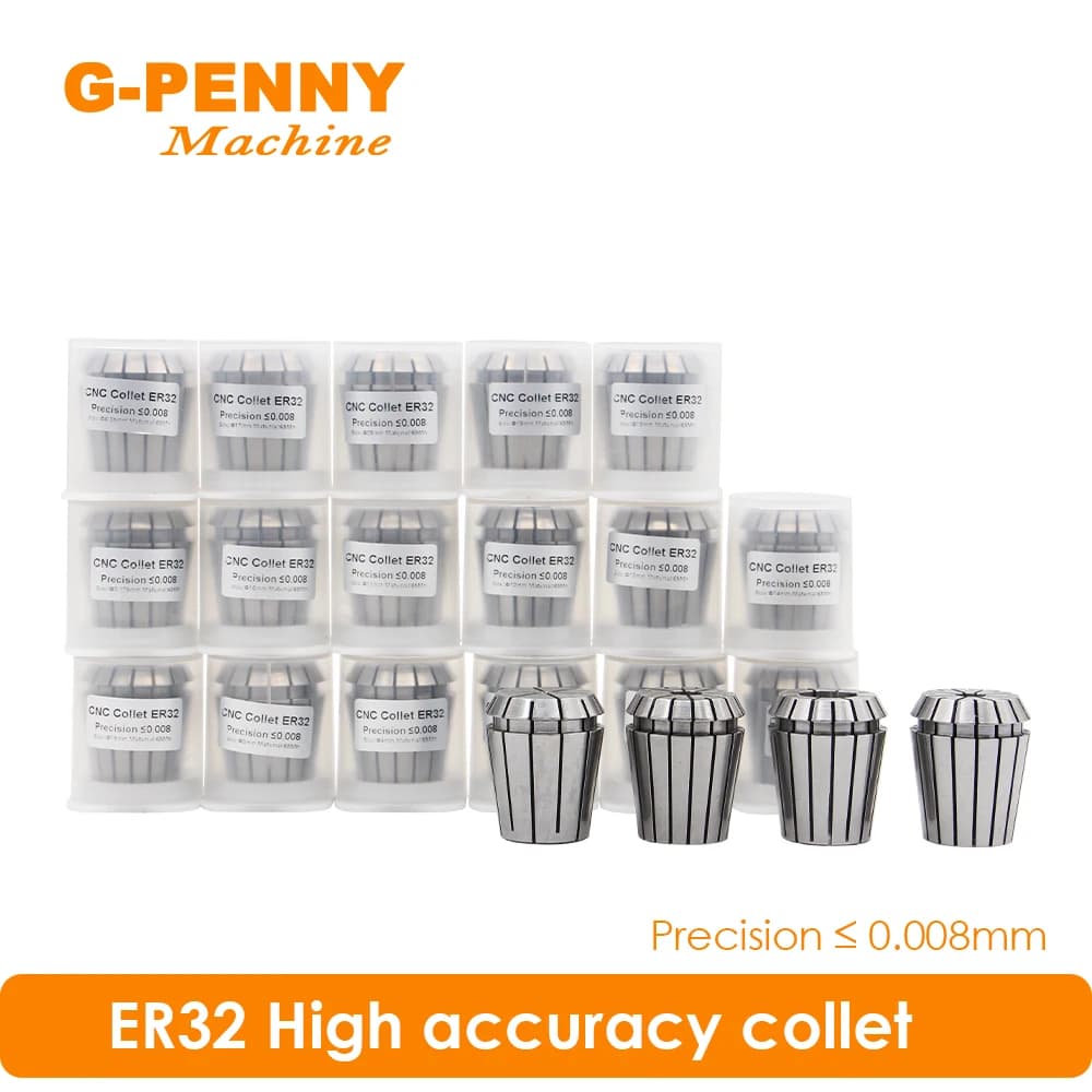 G-Penny ER32 21-piece clamp spindle set High precision accuracy 0.008 mm 2-20 mm,1/4.1/8 mm for spindle motor CNC milling tool