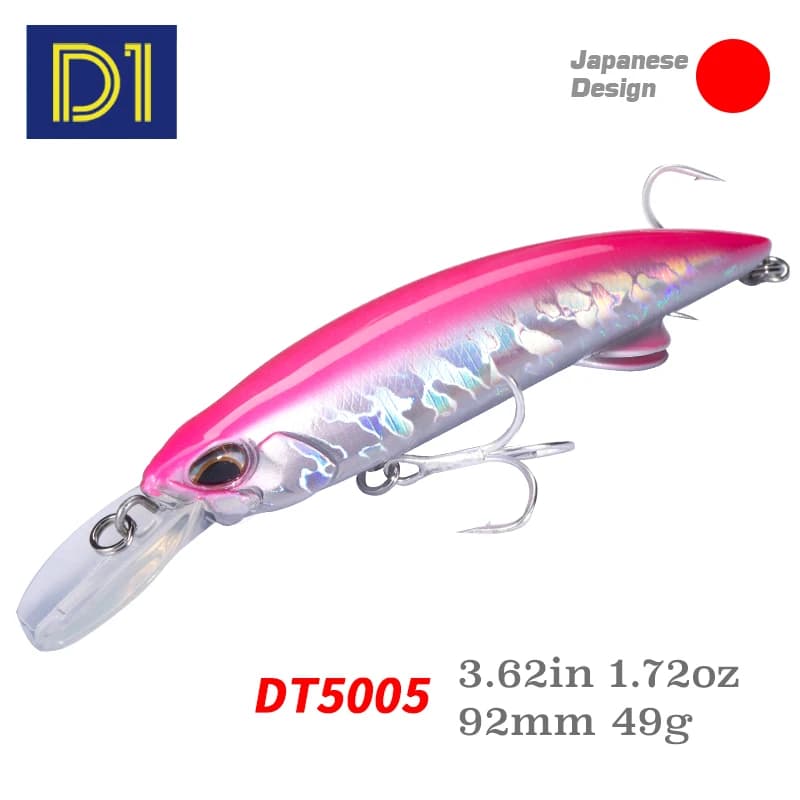 D1 Pesante Minnow Esche Da Pesca 92mm/49g 110mm/60g Affondamento Laser Artificiale Duro Wobblers Esche Per Spigola Attrezzatura Da Pesca DT5005