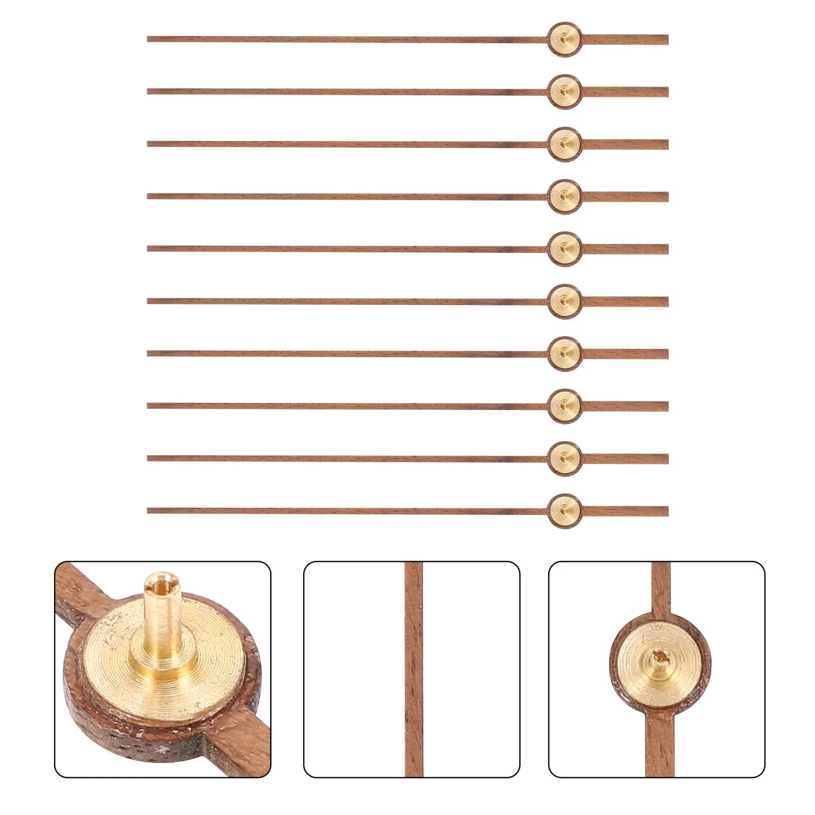 Kit di 10 Lancette Secondarie in Legno per Orologi da Parete, Orologi a Punto Croce, Riparazione Fai-da-Te, Decorazione, Lancette Secondarie di Precisione in Legno