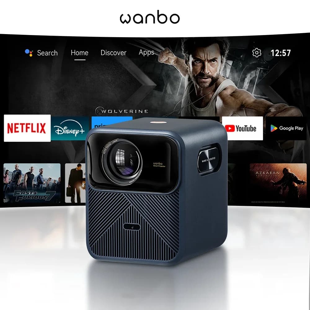 Proiettore Wanbo Mozart 1 Pro 2025 4K 1200 Ansi con Google TV, 1080P HDR10 MEMC HDMI 2.0, Proiettore a Fascio Sigillato, Dual Wifi, Altoparlante 20W