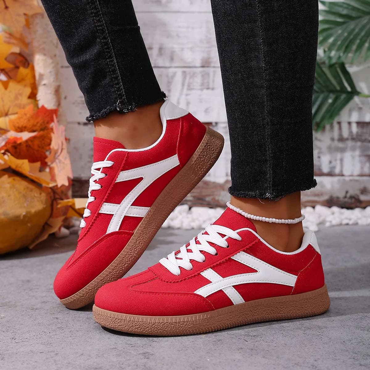 Scarpe da ginnastica casual da donna Appartamenti di moda Scarpe da ginnastica vulcanizzate Moda Punta tonda Stringate Scarpe basse comode da donna Zapatos De Mujer