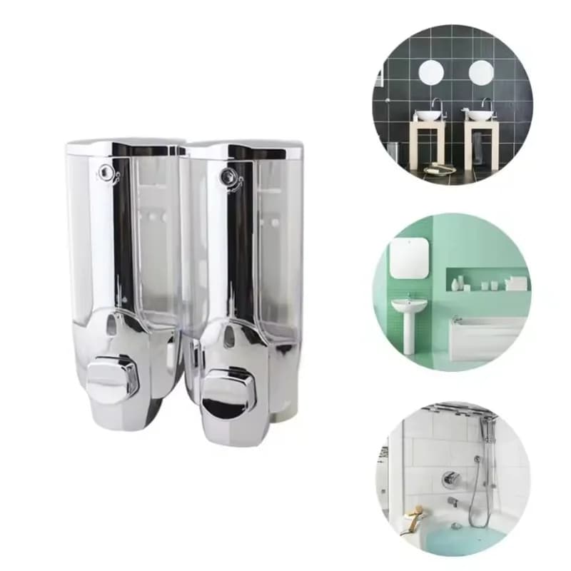 NUOVO ABS Dispenser di sapone a parete Home Hotel Bagno WC Contenitore Shampoo Doccia Gel Dispenser di sapone a parete 350ml