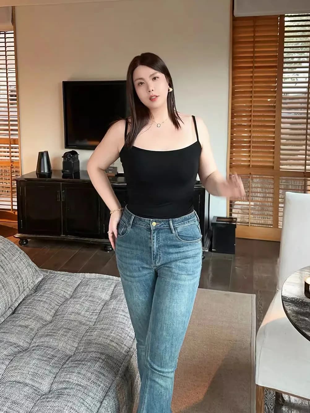 High Waist Bell Bottom Denim Jeans Women's Stretchy Slimming plus Size Pants Retro American Style Casual Spring Summer