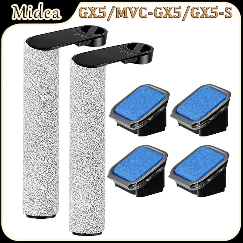 For Midea GX5/MVC-GX5/GX5-S Robot Vacuum Cleaner Accessories Main Roller Brush Filter Sponge Replacement Parts